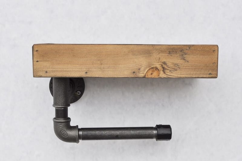 Evila Toapappershållare Rör/Trä - Trä/Svart - Hus & renovering - Kök & bad - Badrum - Badrumstillbehör - Toalettpappershållare