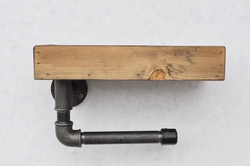 Evila Toapappershållare Rör/Trä - Trä/Svart - Hus & renovering - Kök & bad - Badrum - Badrumstillbehör - Toalettpappershållare