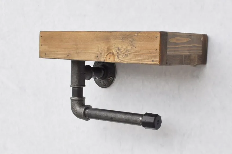 Evila Toapappershållare Rör/Trä - Trä/Svart - Hus & renovering - Kök & bad - Badrum - Badrumstillbehör - Toalettpappershållare