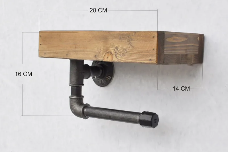 Evila Toapappershållare Rör/Trä - Trä/Svart - Hus & renovering - Kök & bad - Badrum - Badrumstillbehör - Toalettpappershållare