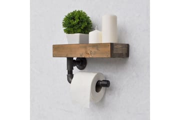 Evila Toapappershållare Rör/Trä - Trä/Svart - Hus & renovering - Kök & bad - Badrum - Badrumstillbehör - Toalettpappershållare