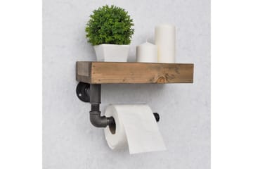 Evila Toapappershållare Rör/Trä - Trä/Svart - Hus & renovering - Kök & bad - Badrum - Badrumstillbehör - Toalettpappershållare