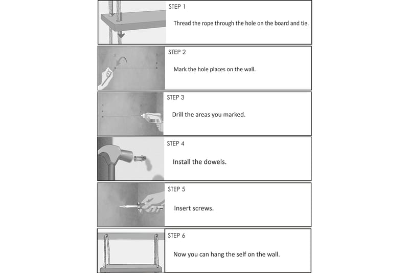 Evila Vägghylla Rep - Trä - Förvaring - Hylla - Vägghylla