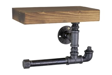 Evila Vägghylla - Trä/Svart - Hus & renovering - Kök & bad - Badrum - Badrumstillbehör - Toalettpappershållare
