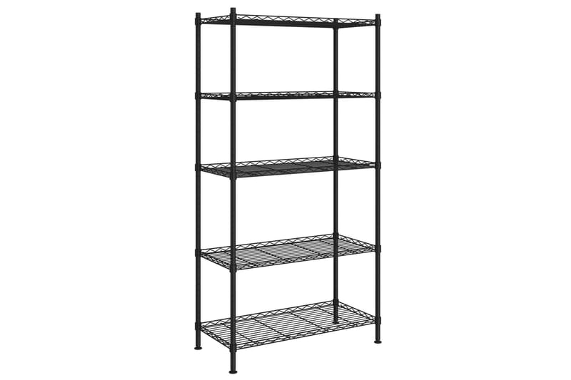 Förvaringshylla med 5 hyllplan 90x35x180 cm svart 250 kg - Svart - Förvaring - Hylla - Vägghylla