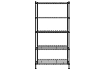 Förvaringshylla med 5 hyllplan 90x35x180 cm svart 250 kg