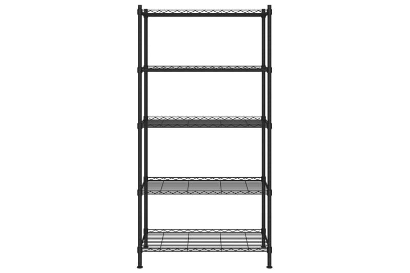 Förvaringshylla med 5 hyllplan 90x35x180 cm svart 250 kg - Svart - Vägghylla