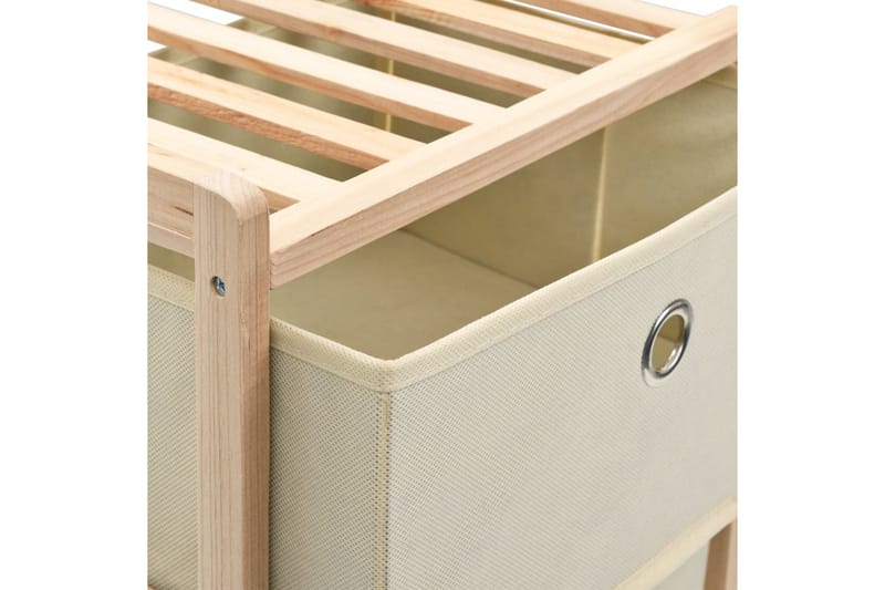 Förvaringshyllor 2 st med 3 tygkorgar cederträ beige - Beige - Förvaring - Hylla - Vägghylla