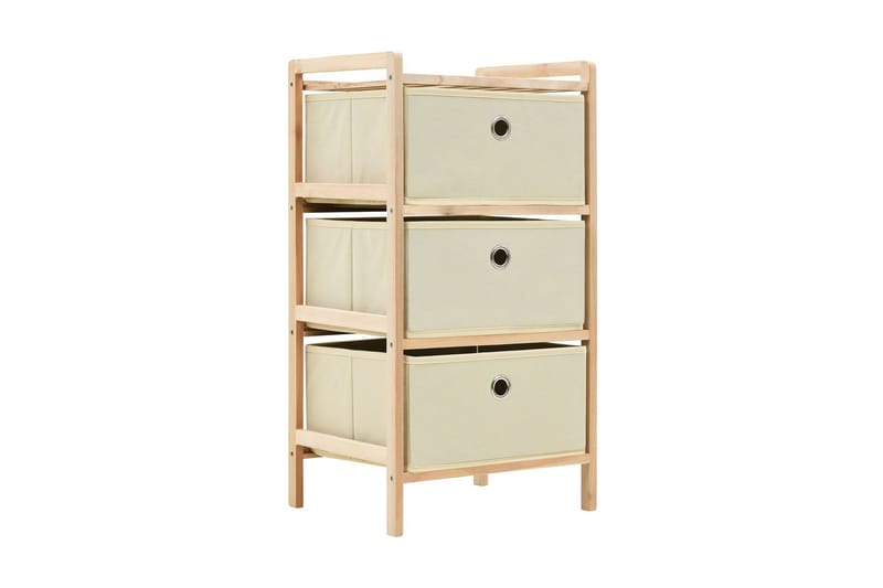 Förvaringshyllor 2 st med 3 tygkorgar cederträ beige - Beige - Vägghylla