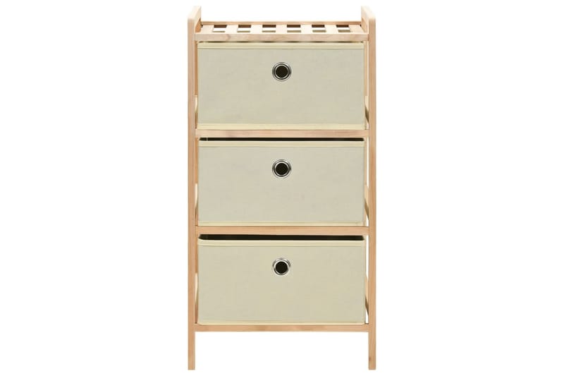 Förvaringshyllor 2 st med 3 tygkorgar cederträ beige - Beige - Förvaring - Hylla - Vägghylla