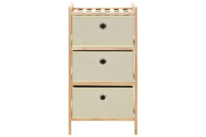 Förvaringshyllor 2 st med 3 tygkorgar cederträ beige - Beige - Vägghylla