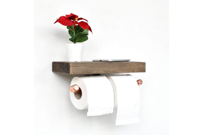 Fabiano Vägghylla 30 cm - Roséguld/Valnöt - Förvaring - Hylla - Vägghylla