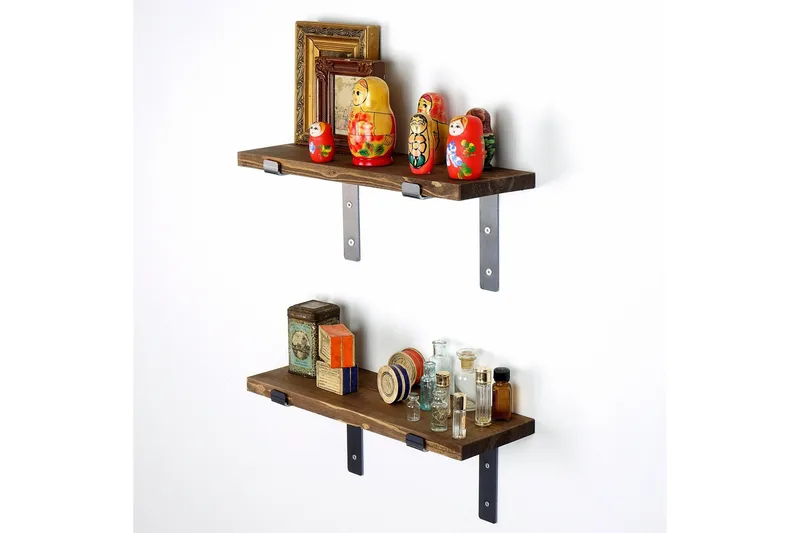 Fercho Vägghylla 40 cm - Svart/Valnöt - Förvaring - Hylla - Vägghylla