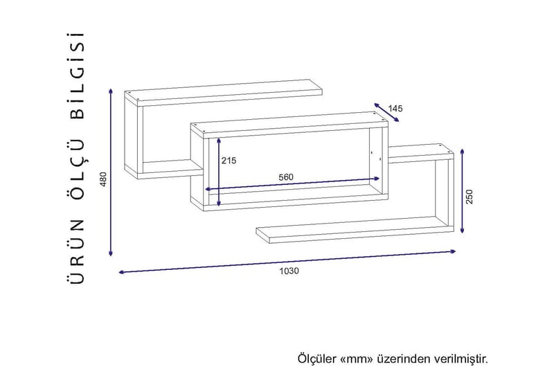 Furny Home Vägghylla 103 cm - Vit - Vägghylla