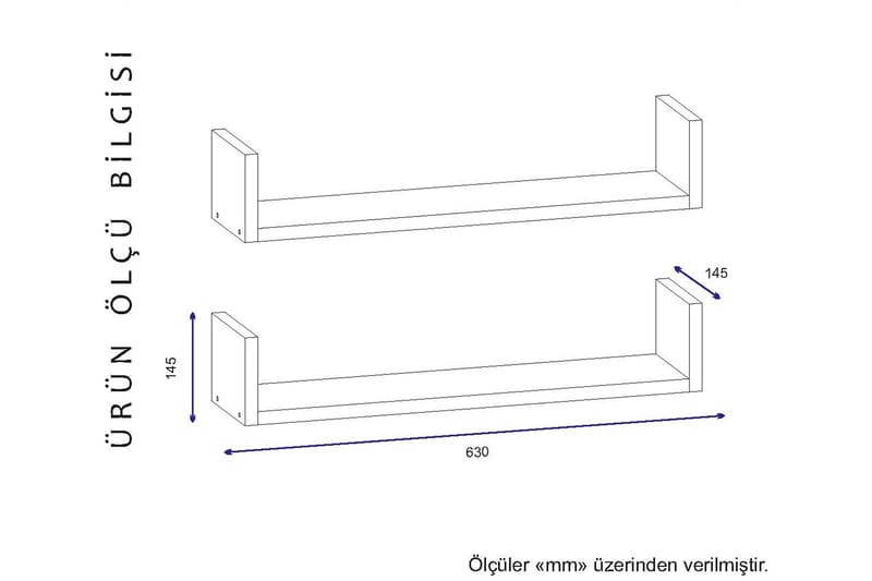 Furny Home Vägghylla 63 cm - Vit - Förvaring - Hylla - Vägghylla