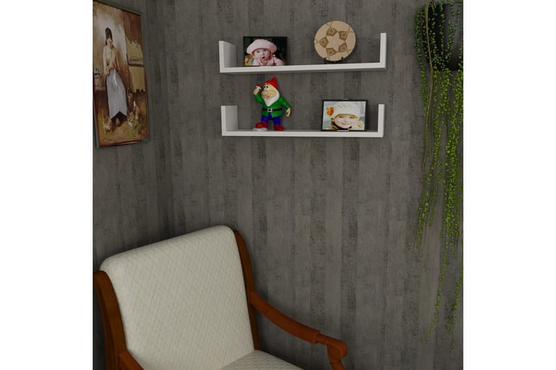 Furny Home Vägghylla 63 cm - Vit - Förvaring - Hylla - Vägghylla