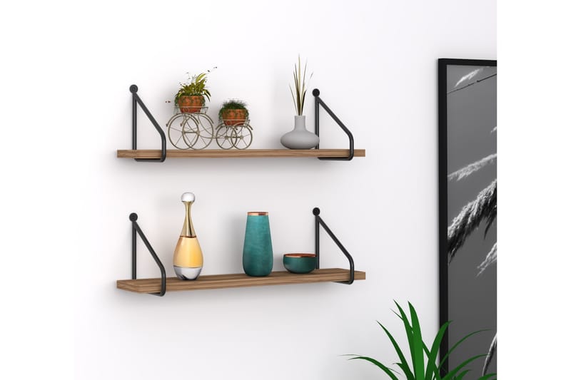 Gattera Vägghylla 60x12 cm 2 Hyllor - Förvaring - Hylla - Vägghylla