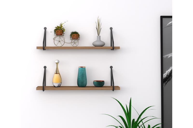 Gattera Vägghylla 60x12 cm 2 Hyllor - Förvaring - Hylla - Vägghylla