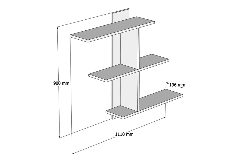 Gersby Vägghylla 110 cm - Blå/Grå - Vägghylla