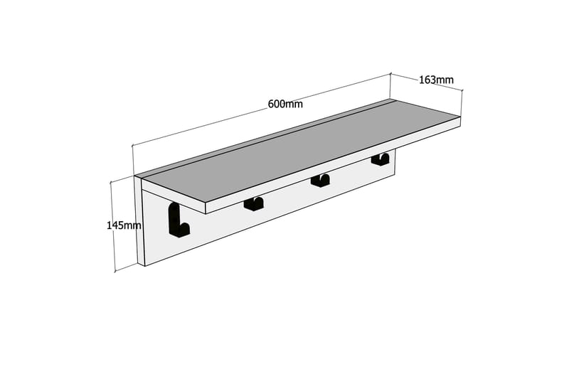 Gersby Vägghylla 60 cm - Brun - Vägghylla