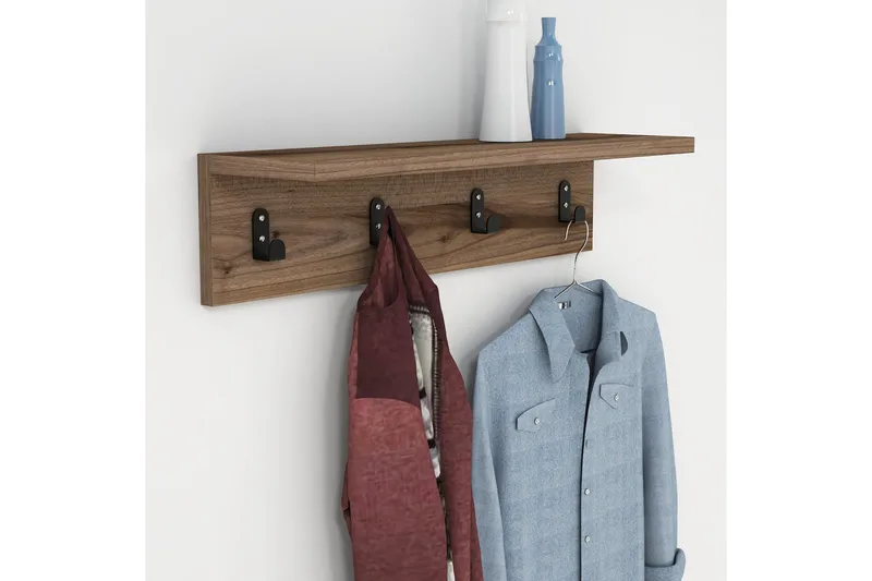 Gersby Vägghylla 60 cm - Brun - Förvaring - Klädförvaring - Klädhängare - Kroklist & Klädkrokar