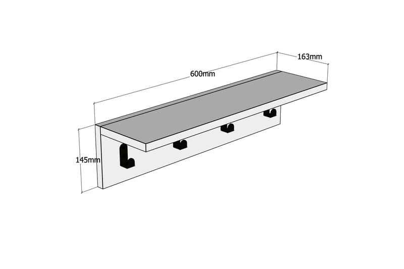 Gersby Vägghylla 60 cm - Vit - Förvaring - Hylla - Vägghylla