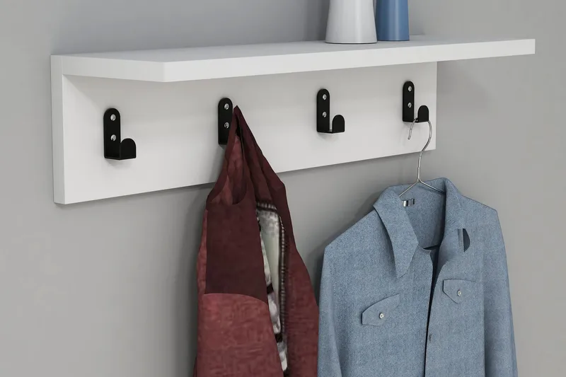 Gersby Vägghylla 60 cm - Vit - Förvaring - Klädförvaring - Klädhängare - Kroklist & Klädkrokar