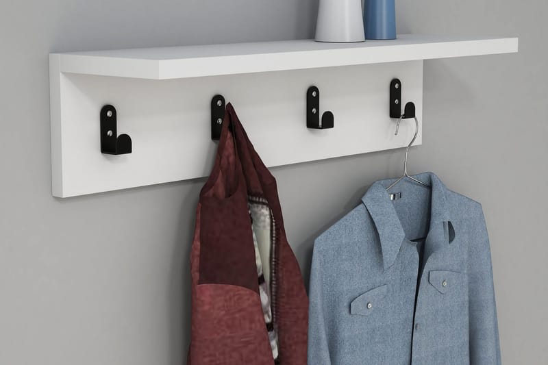 Gersby Vägghylla 60 cm - Vit - Förvaring - Klädförvaring - Klädhängare - Kroklist & Klädkrokar