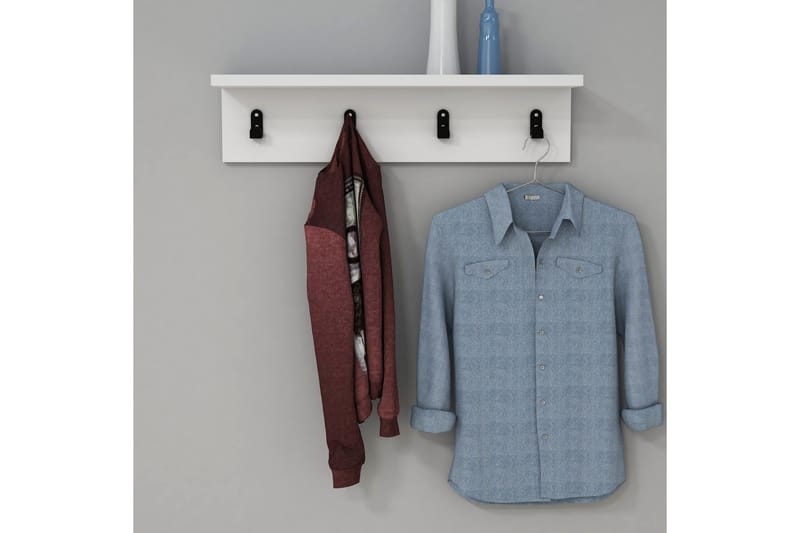 Gersby Vägghylla 60 cm - Vit - Förvaring - Klädförvaring - Klädhängare - Kroklist & Klädkrokar