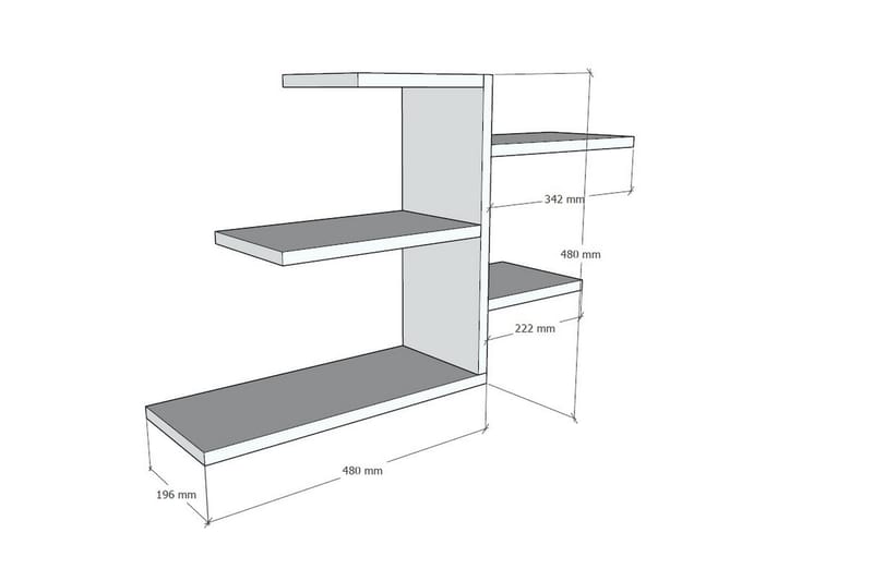 Giarone Vägghylla 82x20 cm 5 Hyllor - Vit - Förvaring - Hylla - Vägghylla