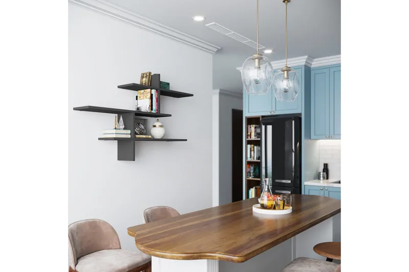 Glenure Vägghylla 123 cm - Antracit - Förvaring - Hylla - Vägghylla