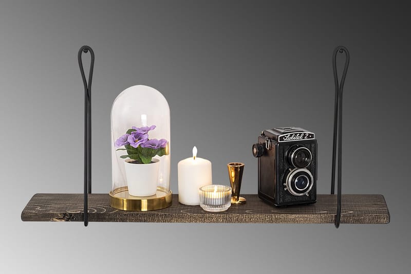 Gokse Vägghylla 15x60 cm - Svart/Valnöt - Förvaring - Hylla - Vägghylla