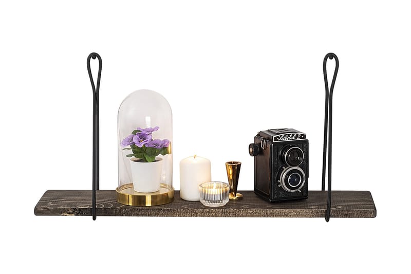 Gokse Vägghylla 15x60 cm - Svart/Valnöt - Förvaring - Hylla - Vägghylla