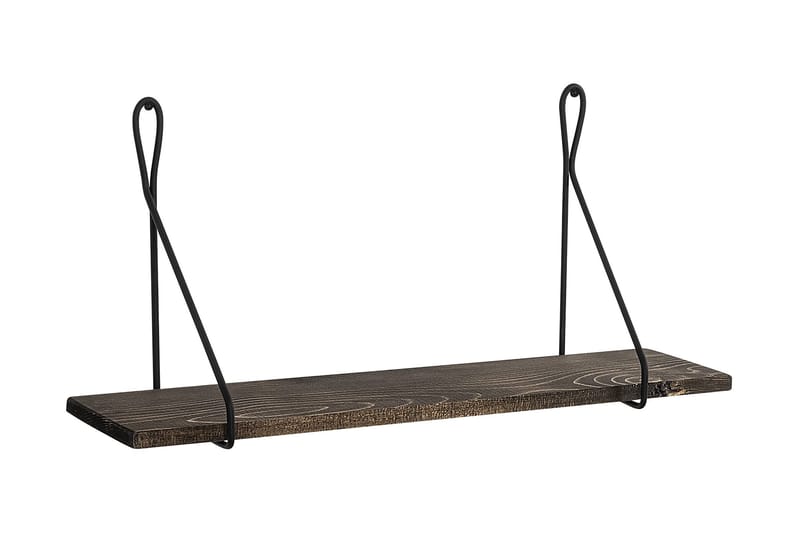 Gokse Vägghylla 15x60 cm, Svart/Valnöt