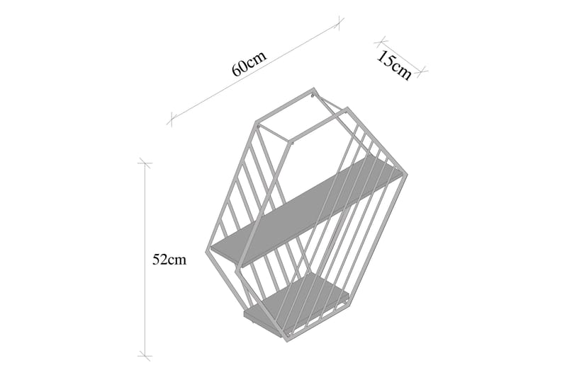 Gullugso Vägghylla 15x60 cm 2-pack - Svart/Valnöt - Förvaring - Hylla - Vägghylla