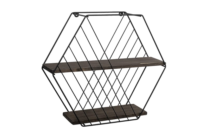 Gullugso Vägghylla 15x60 cm 2-pack - Svart/Valnöt - Förvaring - Hylla - Vägghylla