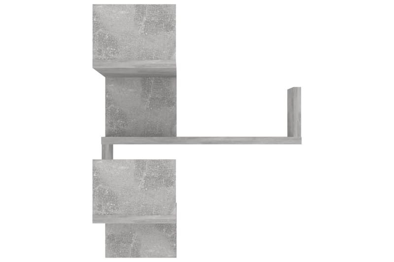 Vägghylla hörn betonggrå 40x40x50 cm spånskiva - Betonggrå - Vägghylla
