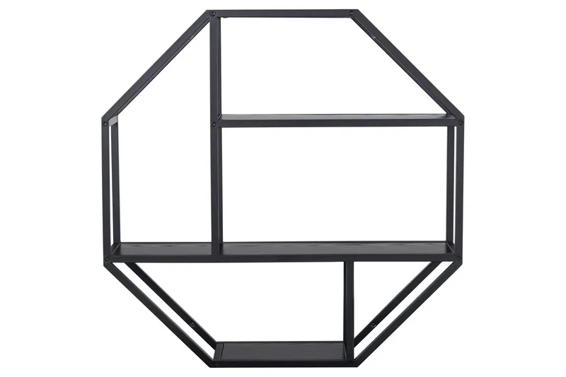 Hasslevik Vägghylla 77x20 cm 4 Hyllor - Svart/Matt Svart - Förvaring - Hylla - Vägghylla