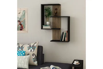 Homitis Vägghylla 64 cm i Ek - Svart - Förvaring - Hylla - Vägghylla