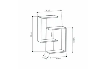 Homitis Vägghylla 64 cm i Ek - Svart - Förvaring - Hylla - Vägghylla
