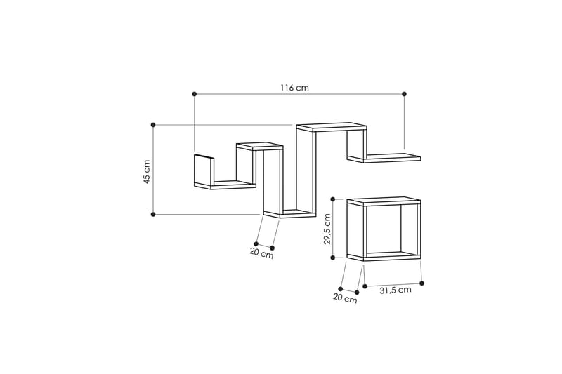 Homitis Vägghylla - Mörkgrå - Förvaring - Hylla - Vägghylla