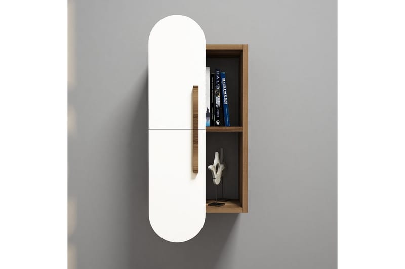 Hovdane Vägghylla 35 cm, Brun/Vit