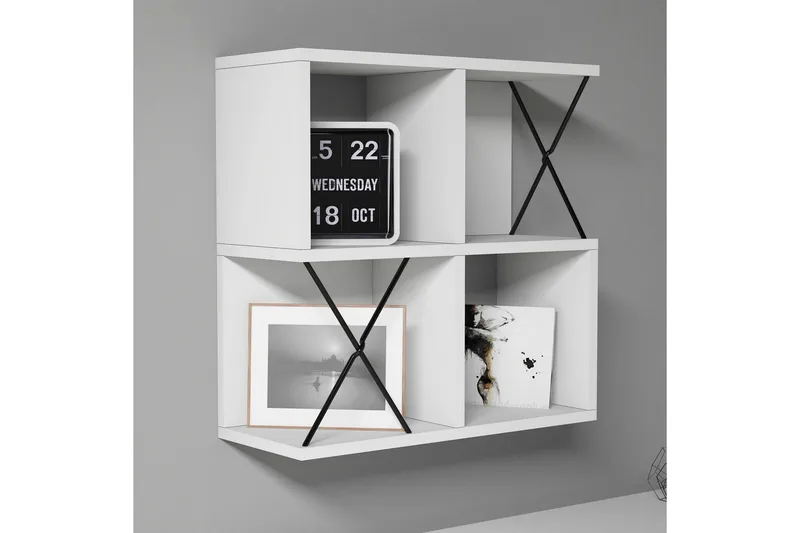 Hovdane Vägghylla 60 cm - Vit/Svart - Förvaring - Hylla - Vägghylla