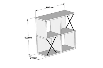 Hovdane Vägghylla 60 cm - Vit/Svart - Förvaring - Hylla - Vägghylla