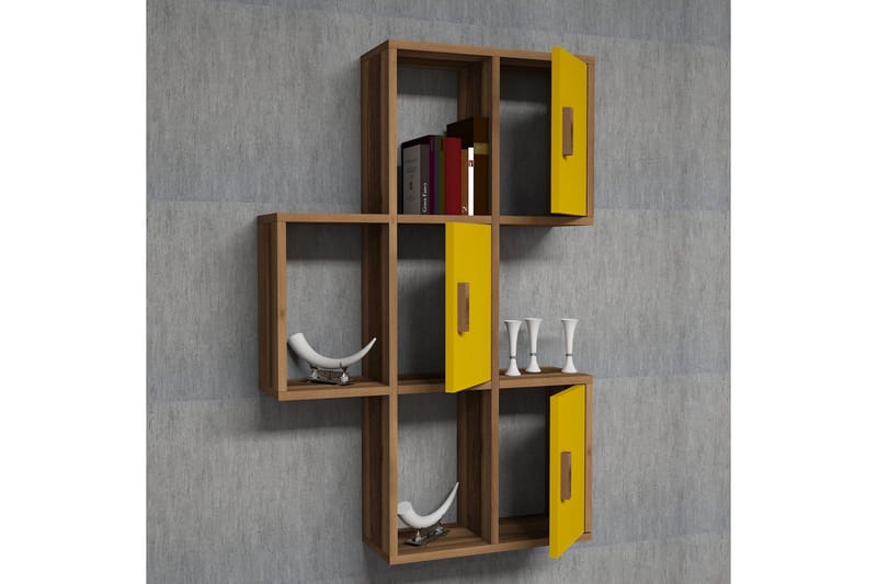 Hovdane Vägghylla 75 cm - Brun/Gul - Förvaring - Hylla - Vägghylla
