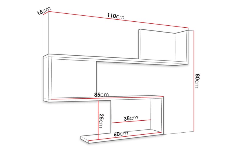 Hylla 110 cm - Vit - Vägghylla