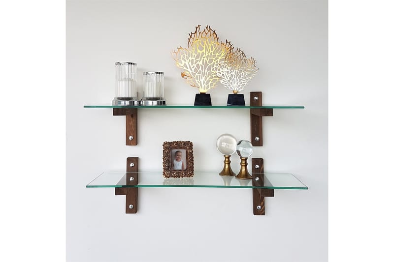 Ilano Vägghylla 85 cm - Brun/Glas - Förvaring - Hylla - Vägghylla