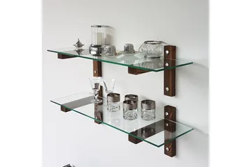 Ilano Vägghylla 85 cm - Brun/Glas - Förvaring - Hylla - Vägghylla