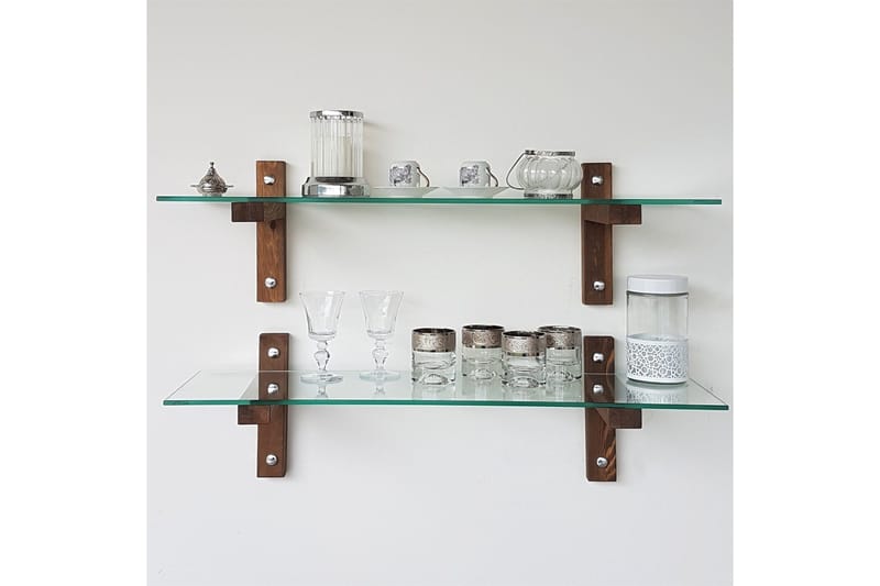 Ilano Vägghylla 85 cm - Brun/Glas - Förvaring - Hylla - Vägghylla