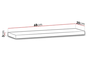 Ines Hylla 20x68 cm - Svart - Förvaring - Hylla - Vägghylla